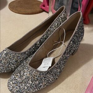 Old Navy Sparkle Flats - Silver and Black